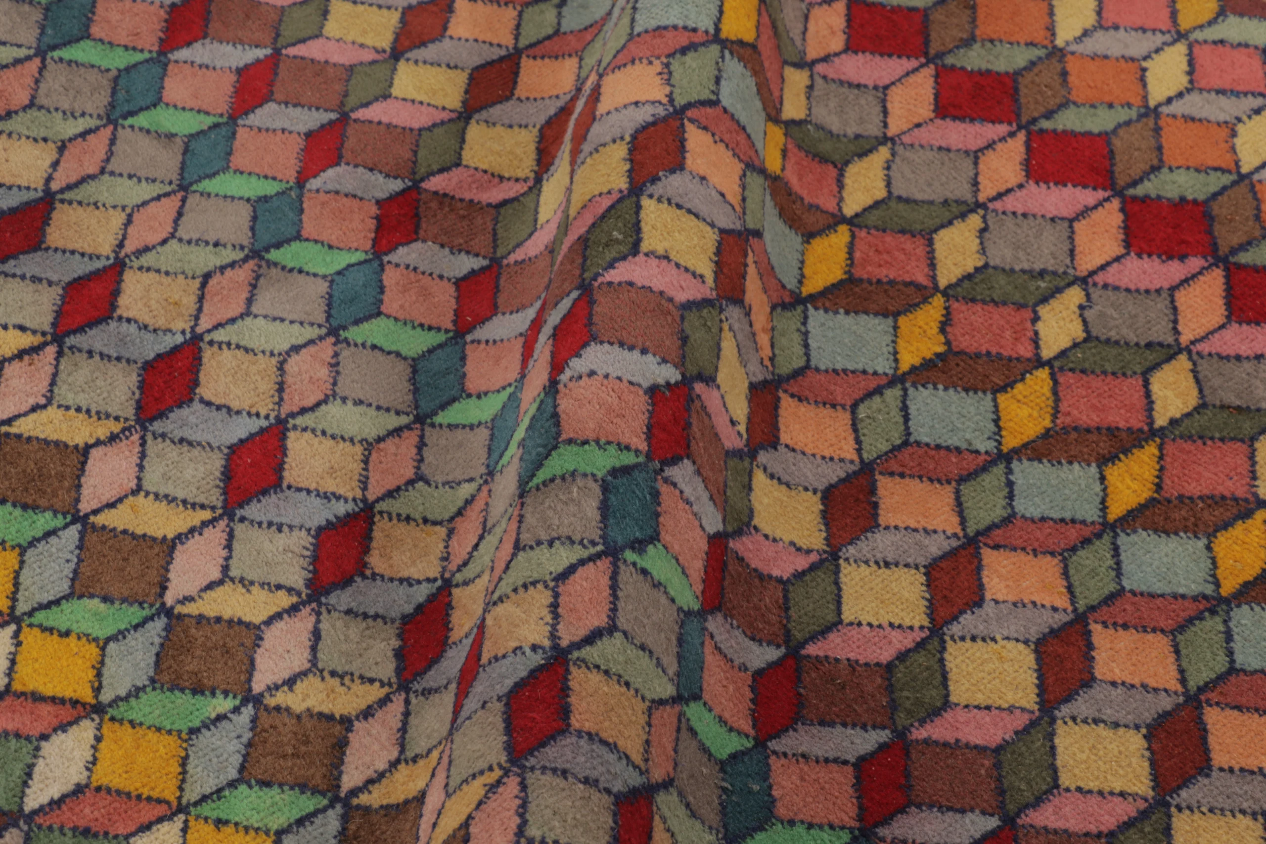 Vintage Turkish Geometric Rug