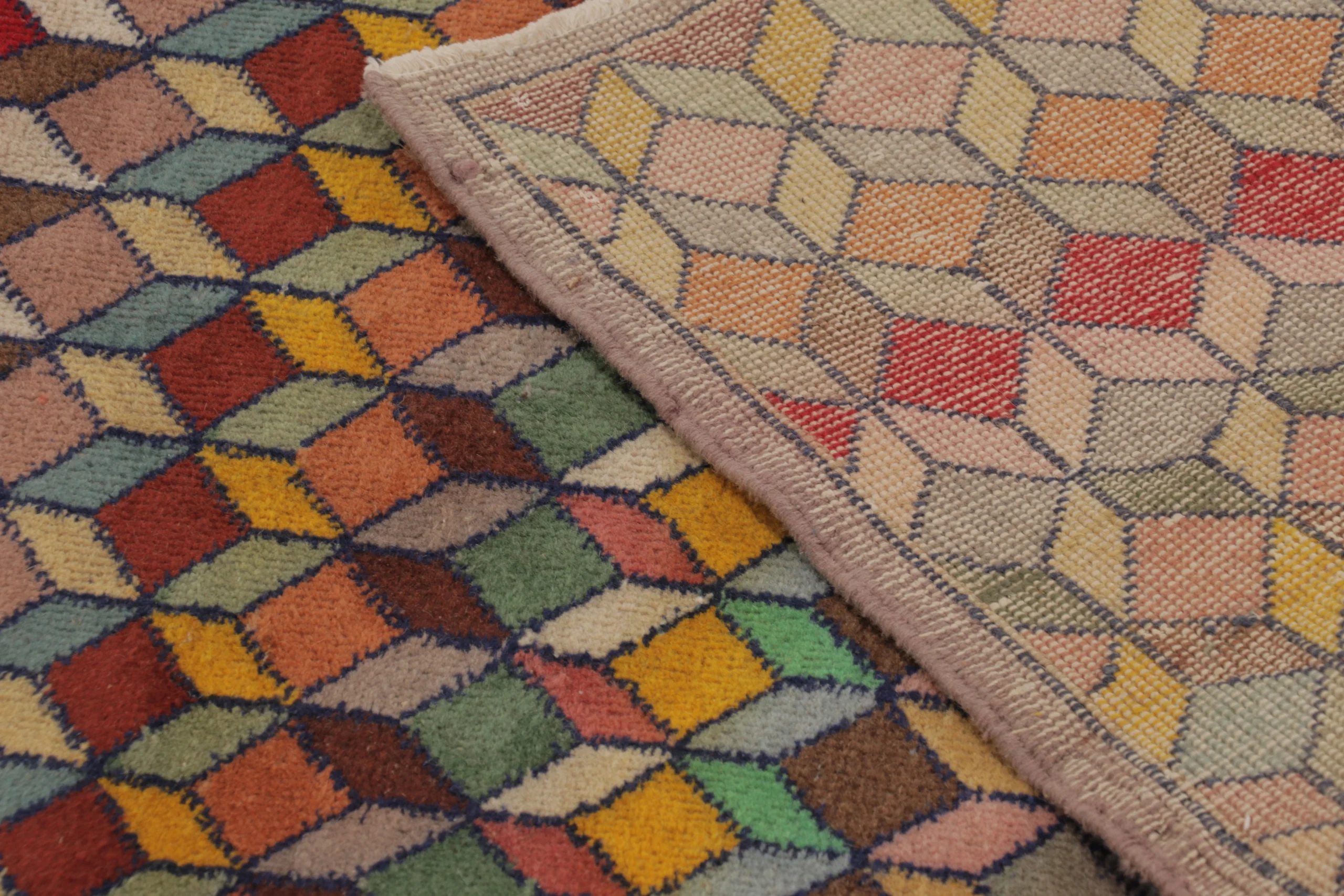 Vintage Turkish Geometric Rug