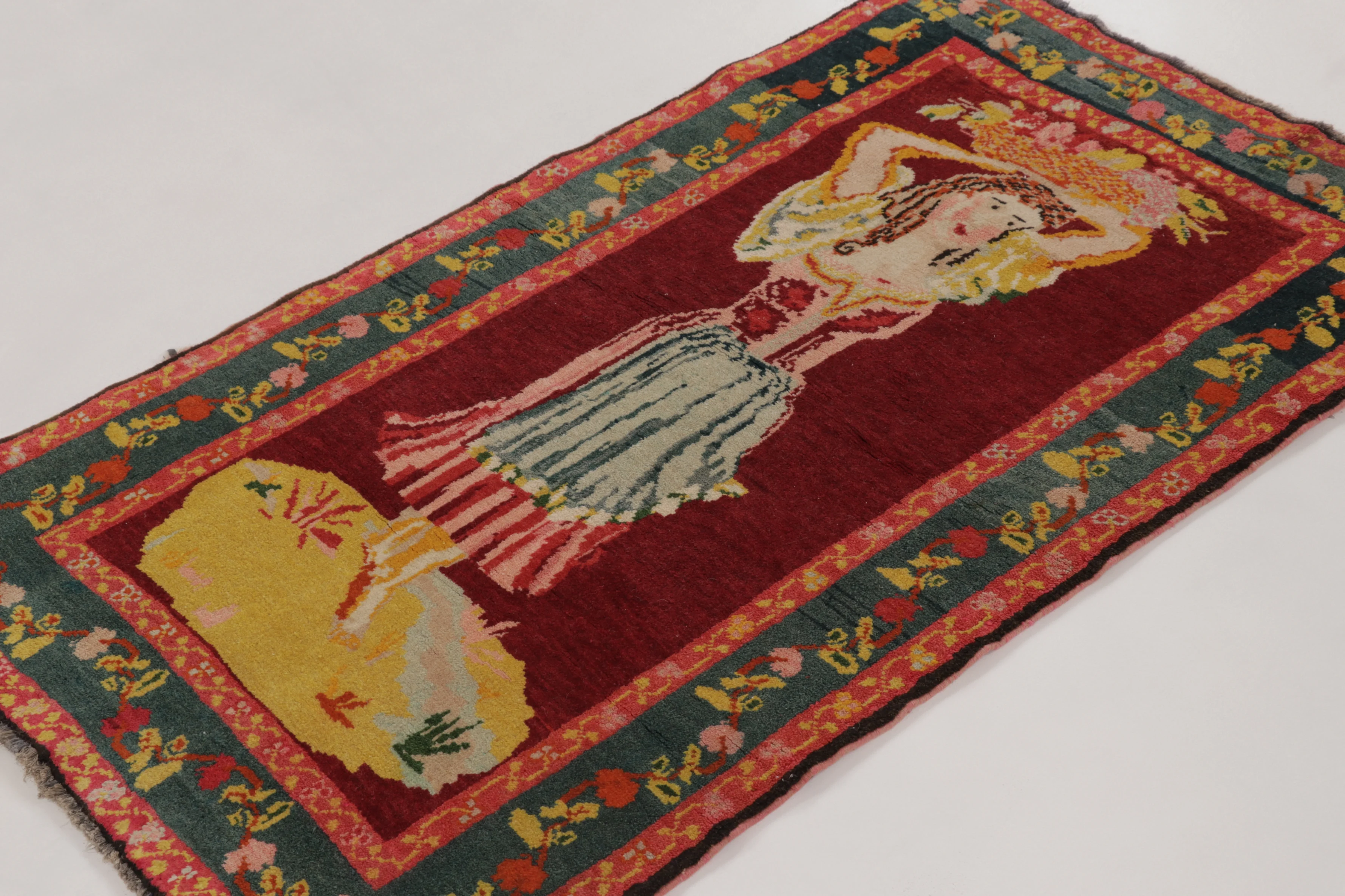 Vintage Turkish Bessarabian Pictorial Rug