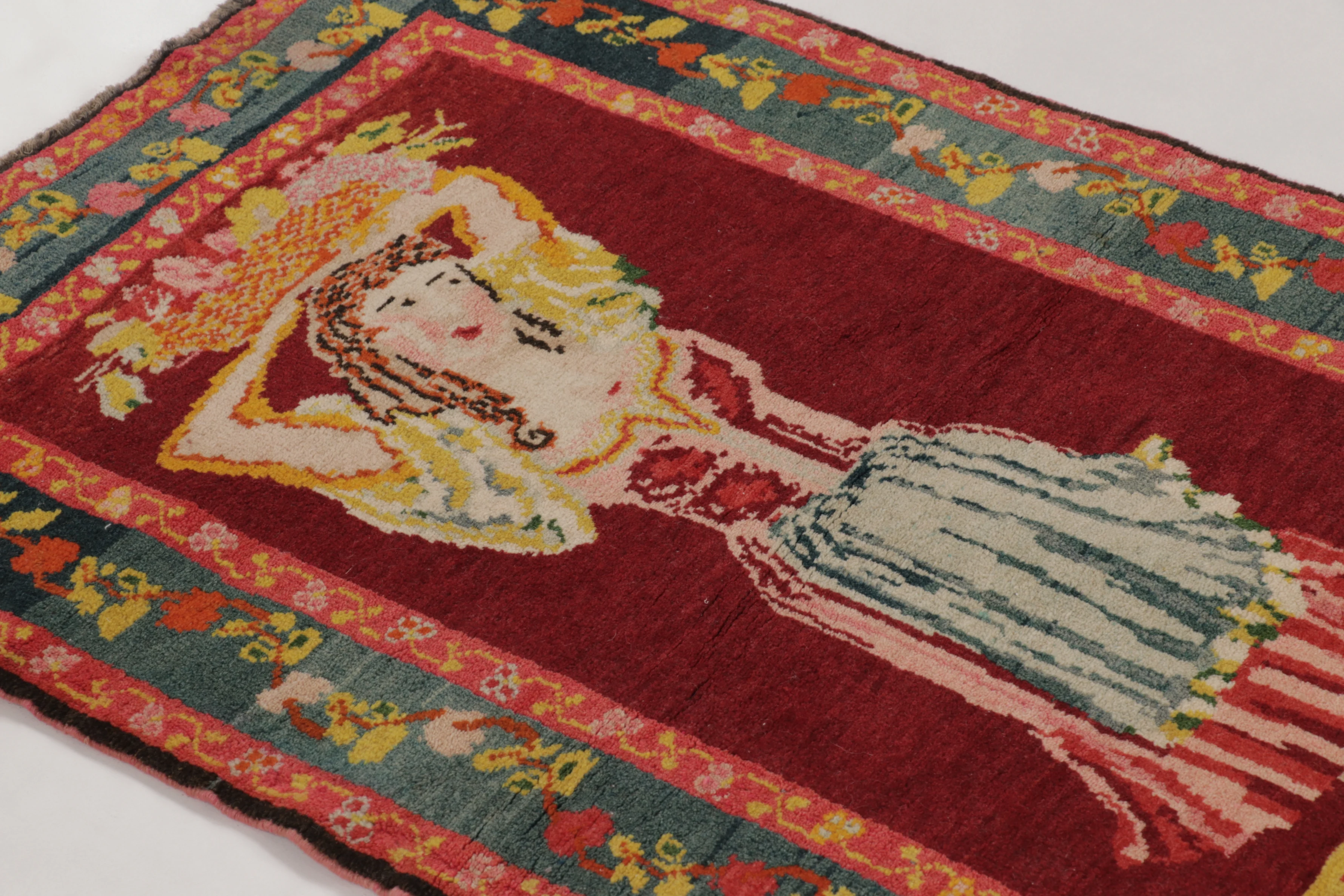 Vintage Turkish Bessarabian Pictorial Rug