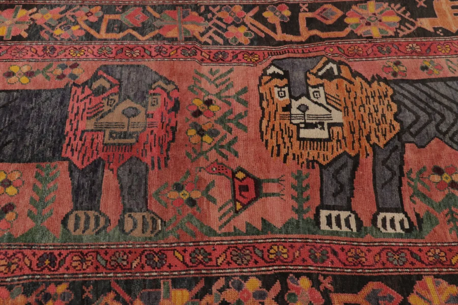 Vintage Turkish Animal Pictorial Rug