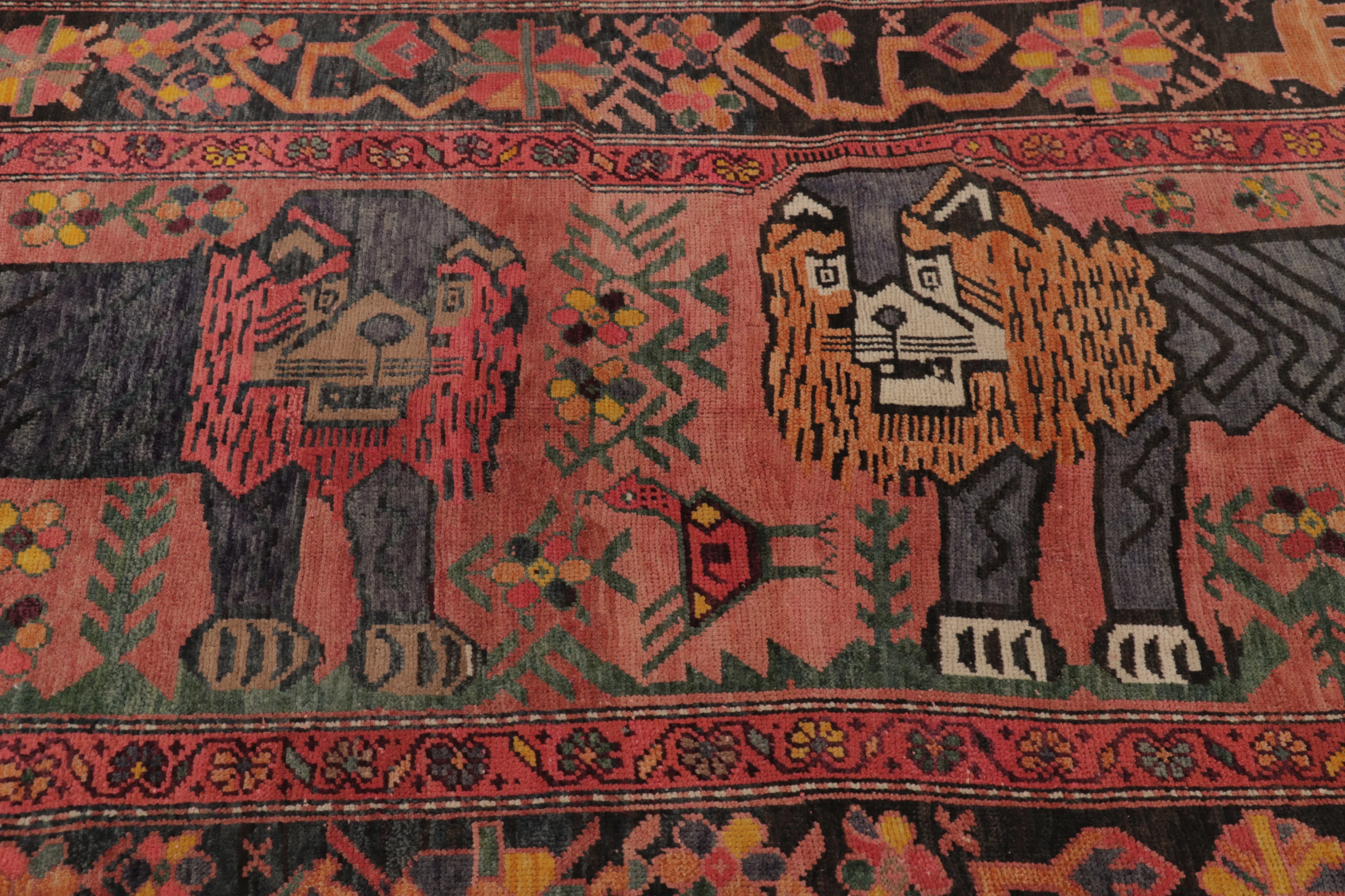 Vintage Turkish Animal Pictorial Rug