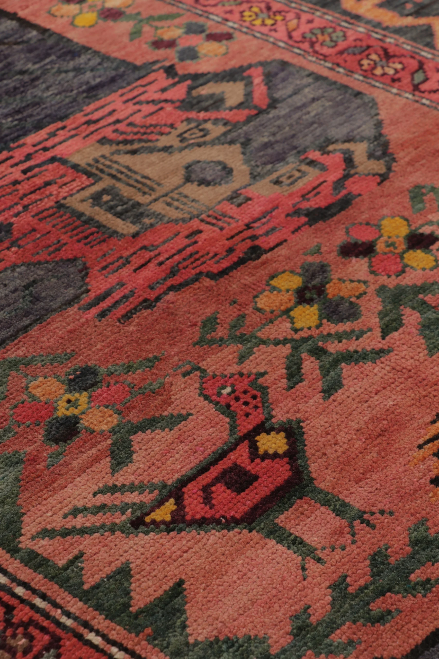 Vintage Turkish Animal Pictorial Rug