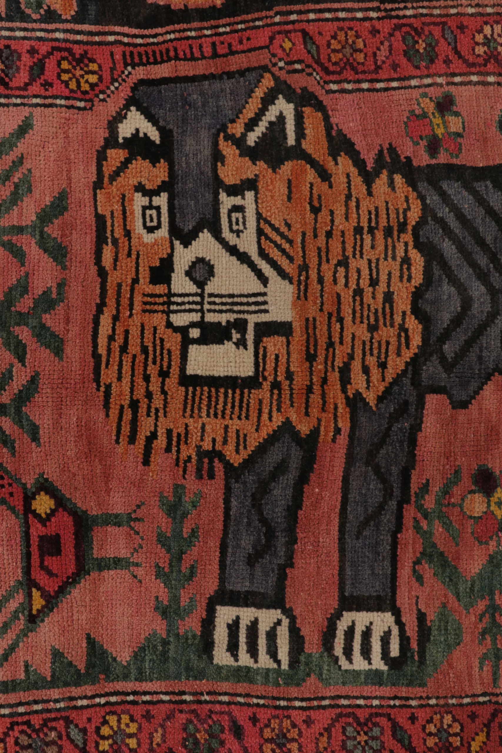 Vintage Turkish Animal Pictorial Rug