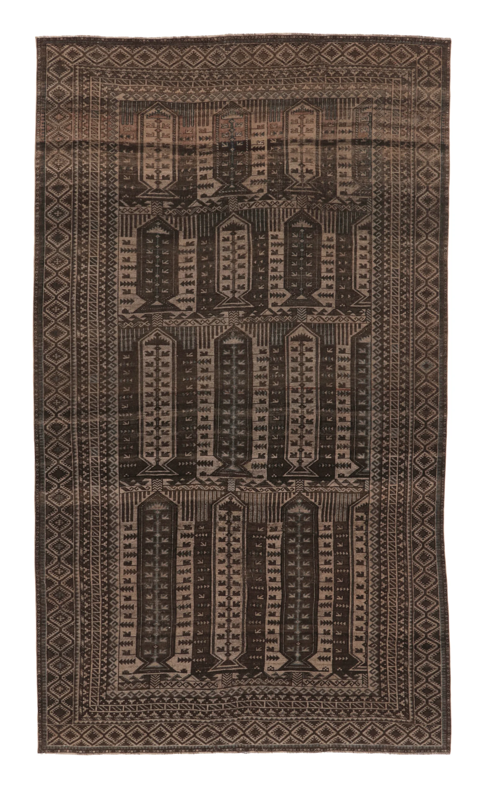 Vintage Turkish Geometric Rug