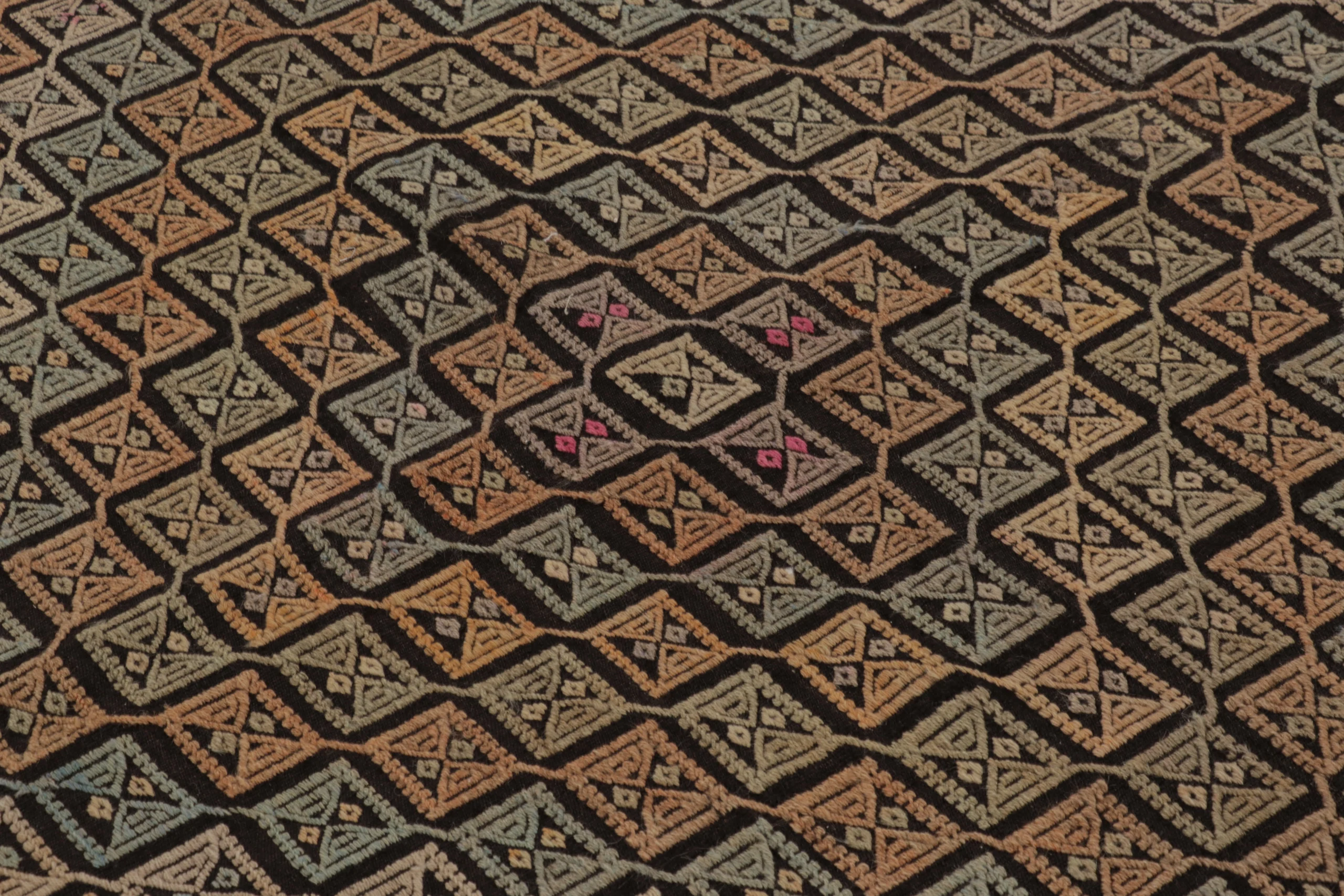Vintage Turkish Geometric Kilim
