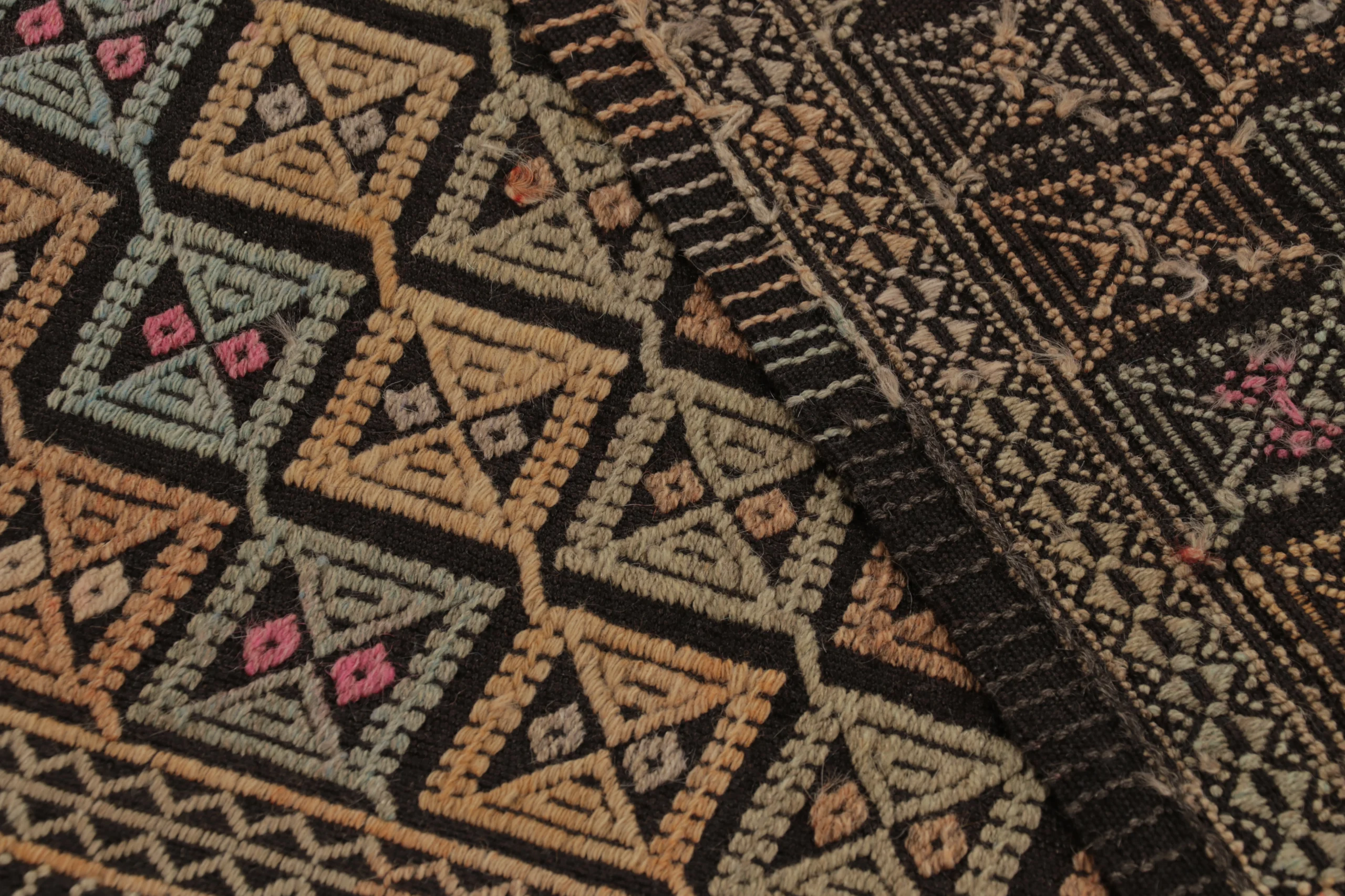 Vintage Turkish Geometric Kilim