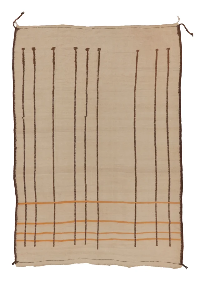 Vintage Moroccan Rug with Tribal Designs in Beige & Brown - Rug & Kilim