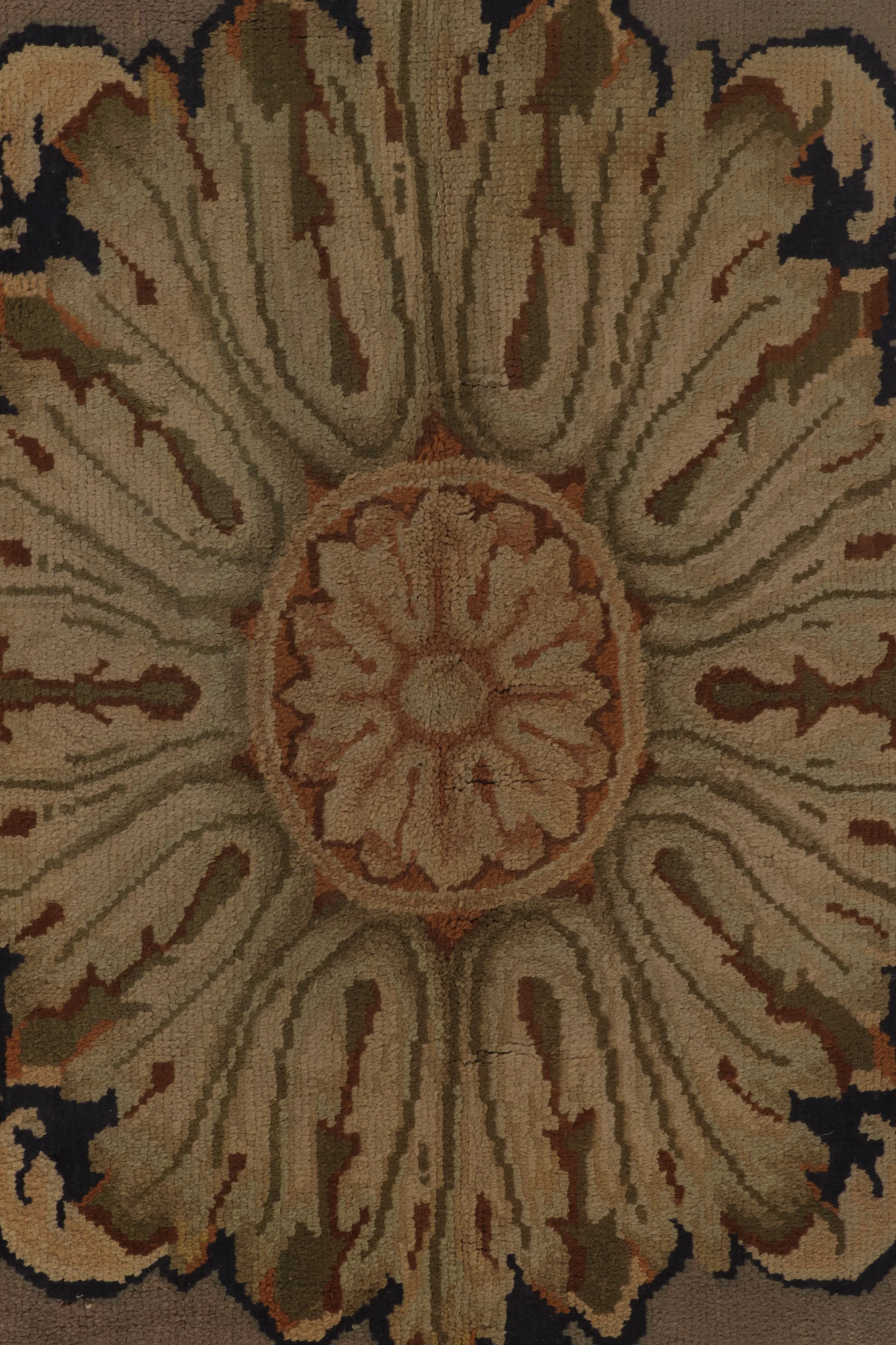 Oversized Antique Savonnerie Floral Medallion Rug