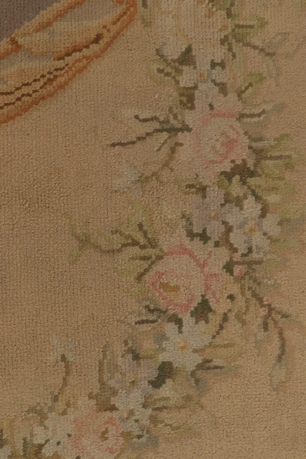 Oversized Antique Savonnerie Floral Medallion Rug