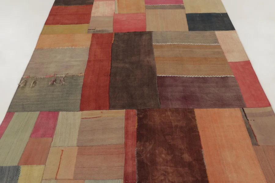 Vintage Turkish Geometric Patchwork Rug