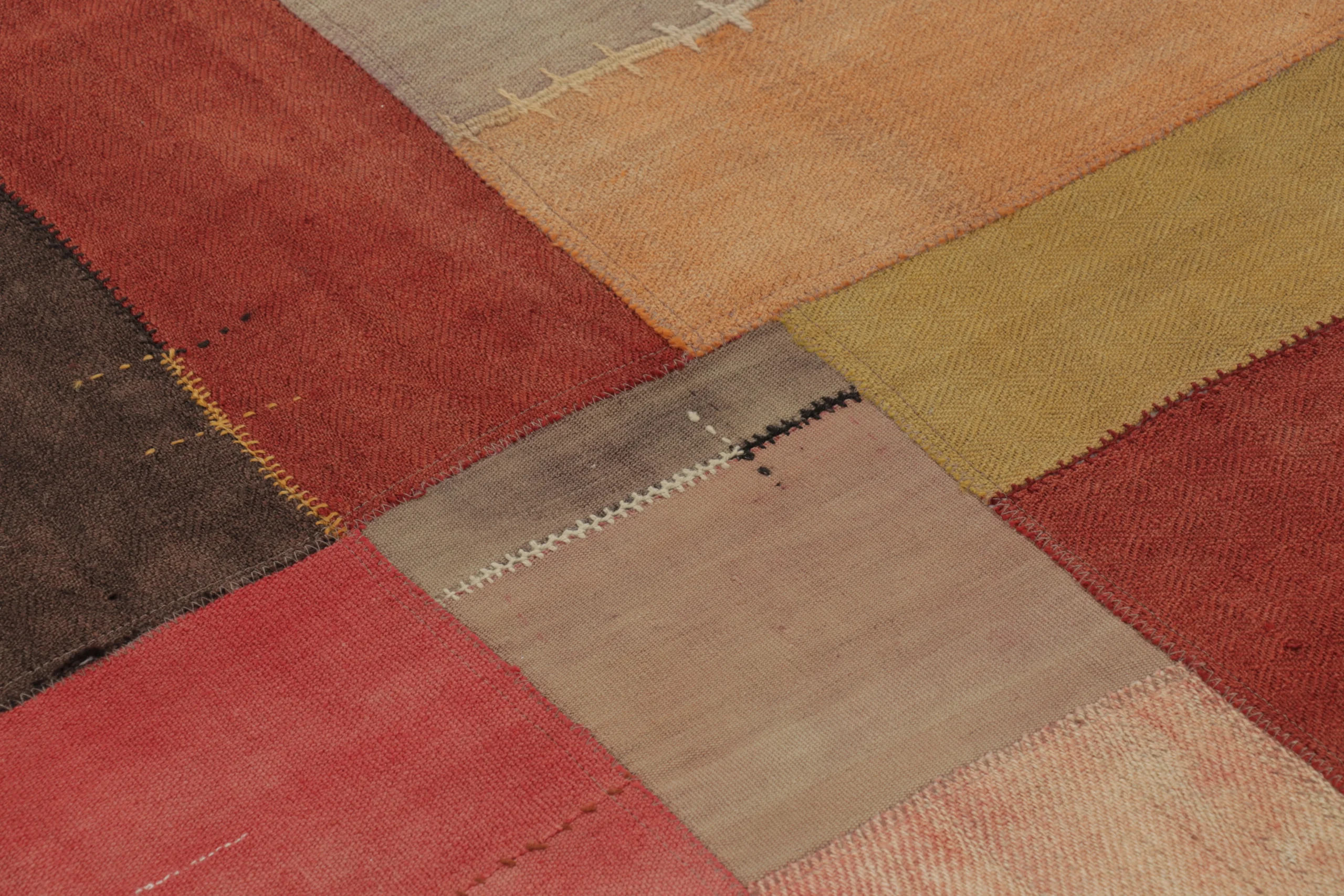 Vintage Turkish Geometric Patchwork Rug