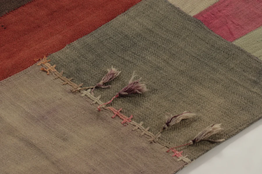 Vintage Turkish Geometric Patchwork Rug