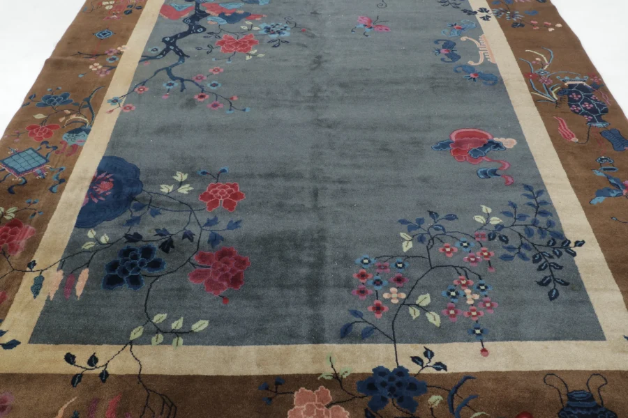 Antique Chinese Deco Pictorial Rug