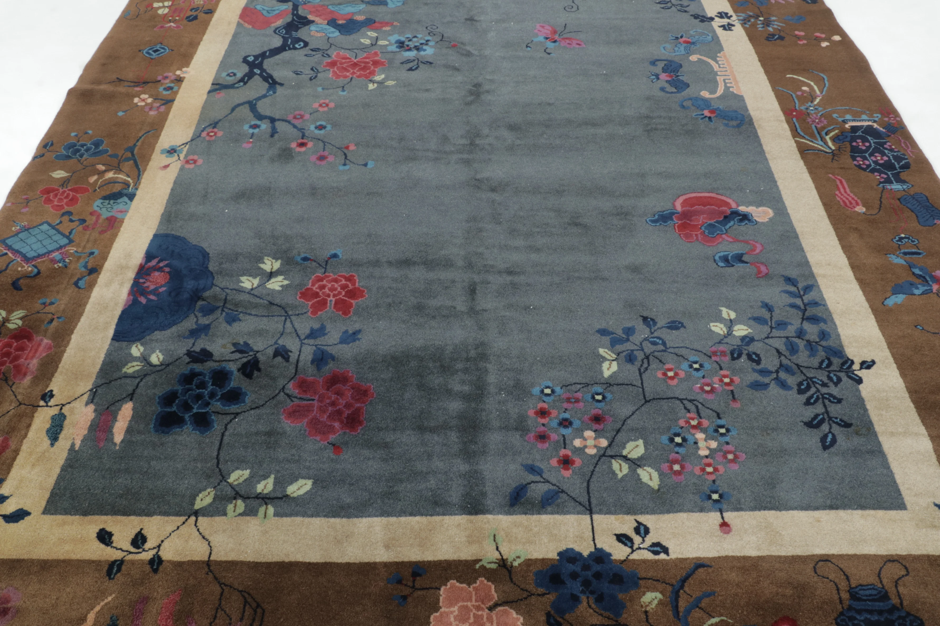 Antique Chinese Deco Pictorial Rug