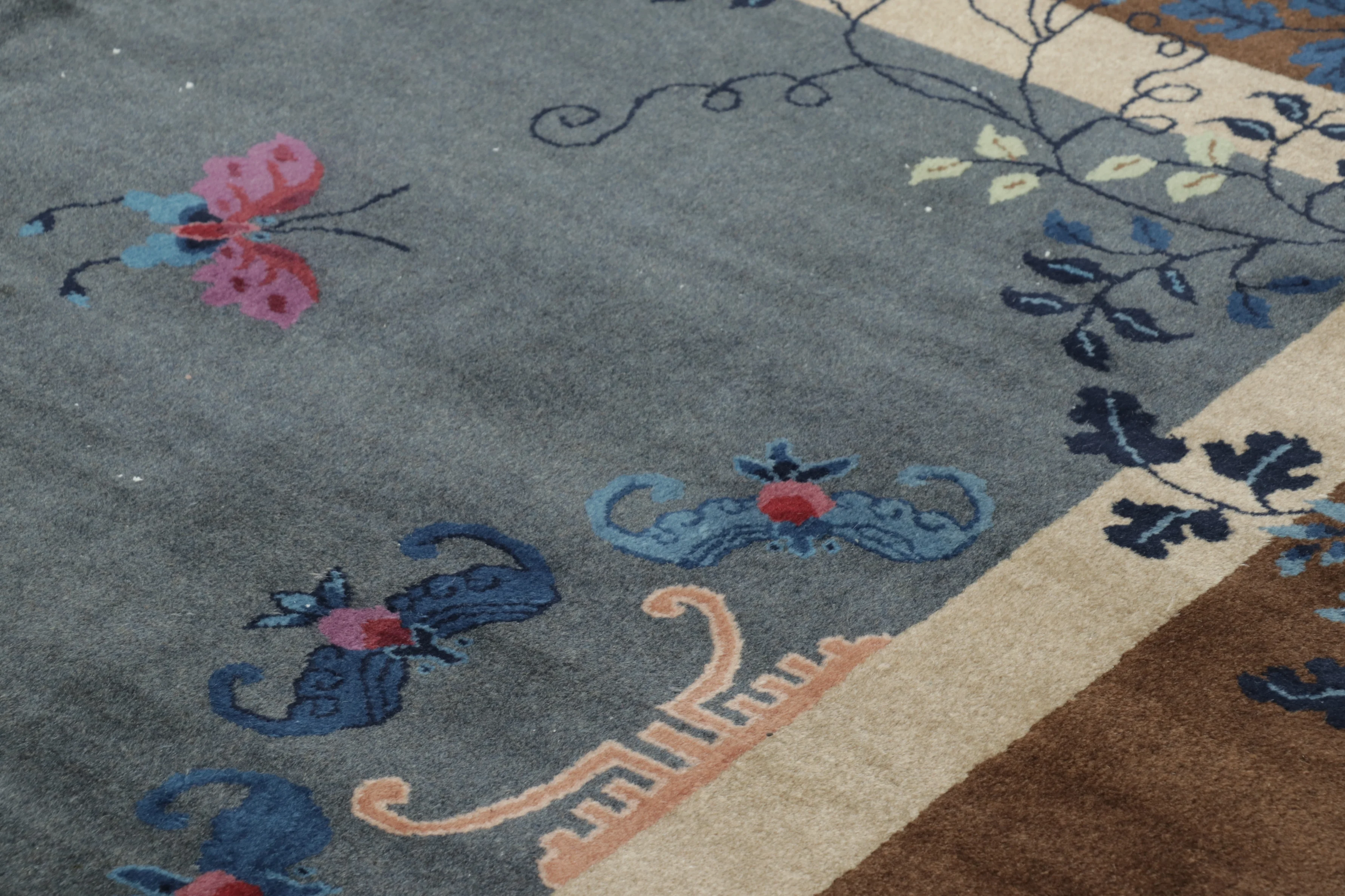 Antique Chinese Deco Pictorial Rug