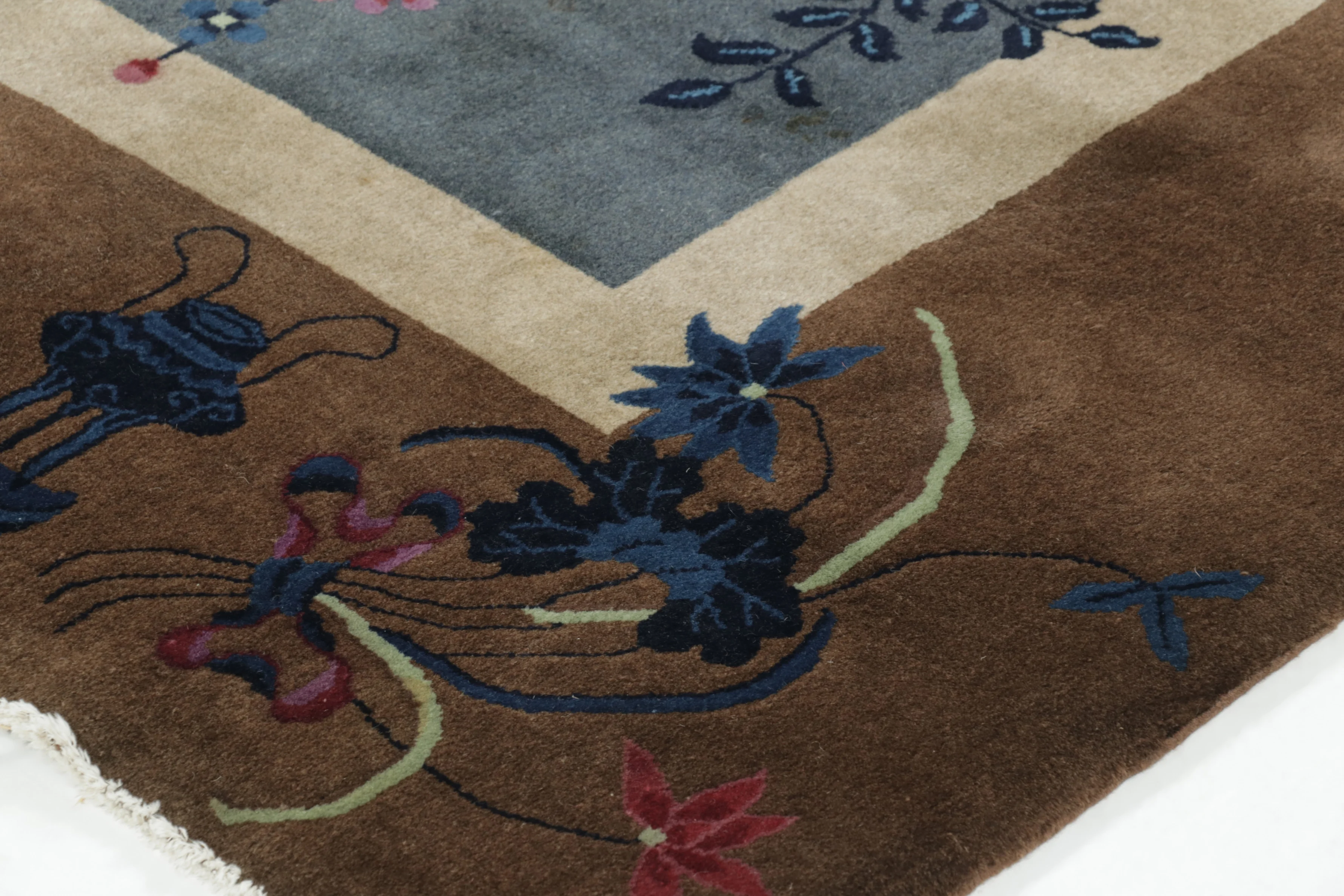 Antique Chinese Deco Pictorial Rug