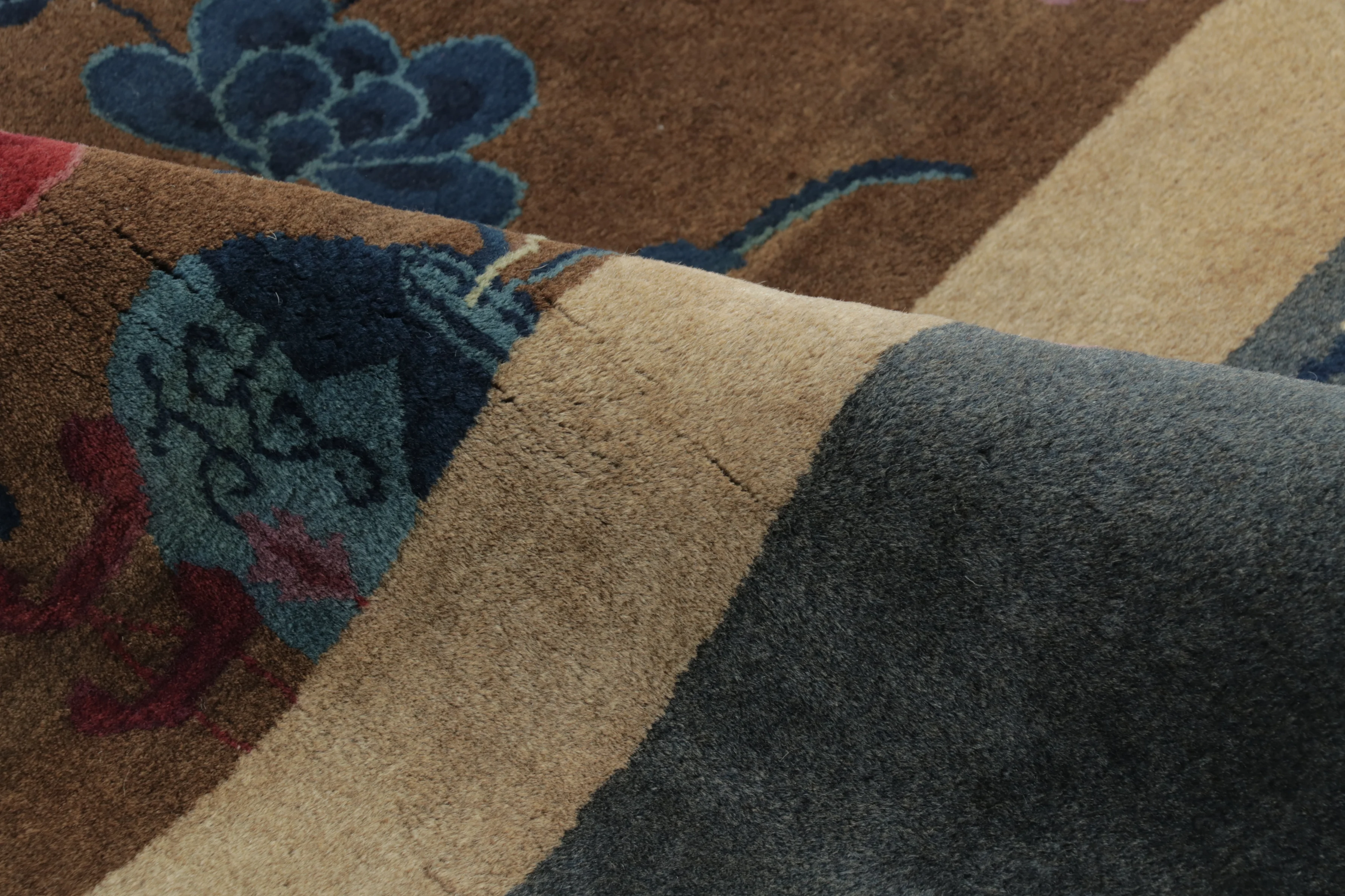 Antique Chinese Deco Pictorial Rug