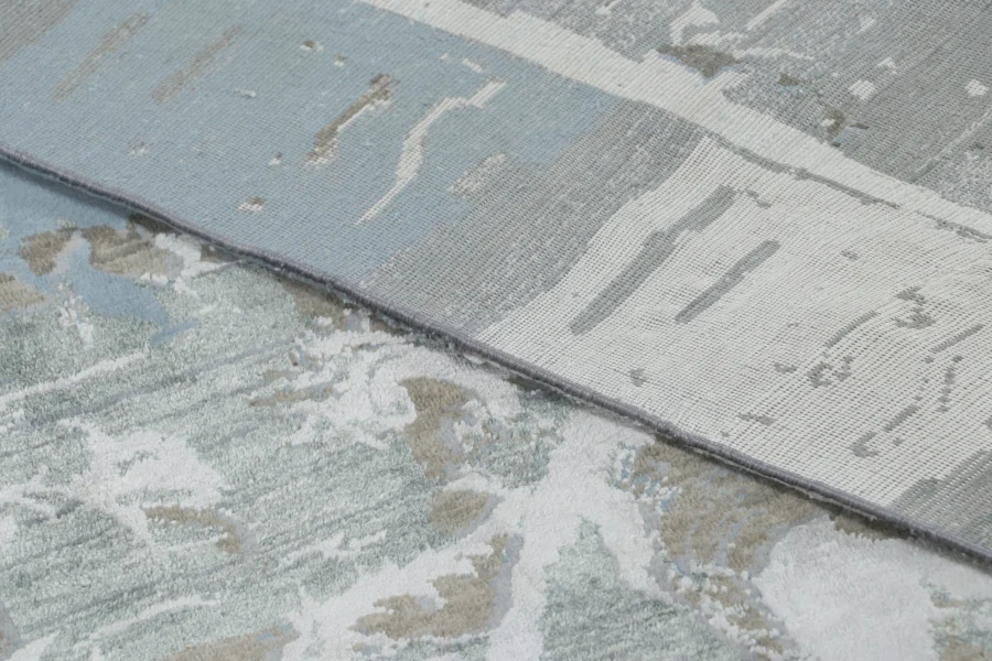 Distressed Modern Floral Rug Pair