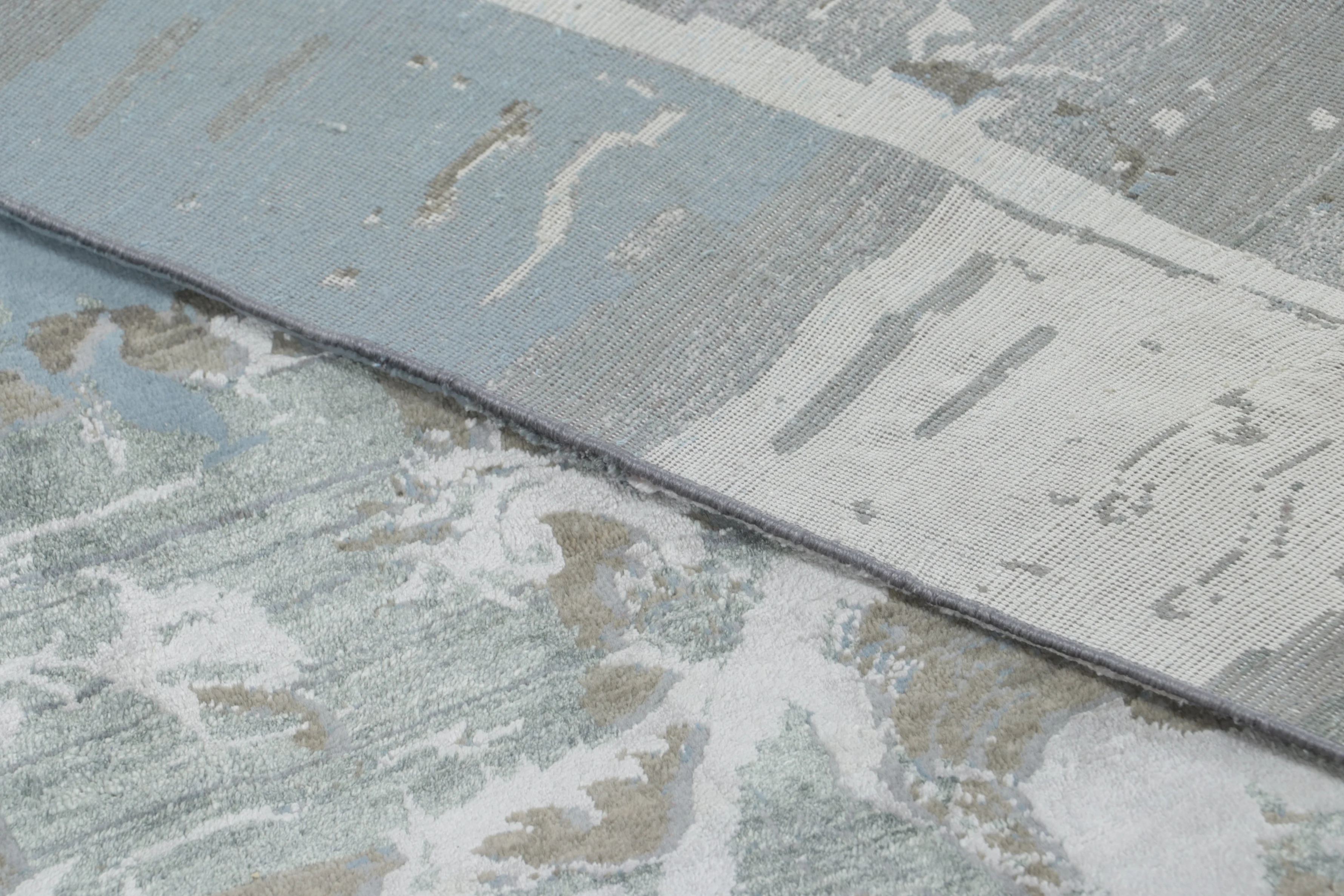 Distressed Modern Floral Rug Pair