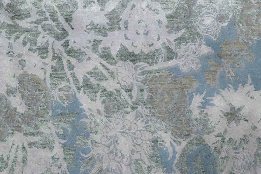 Distressed Modern Floral Rug Pair