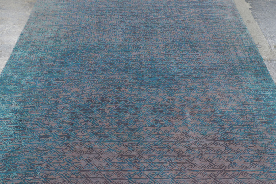 Distressed Contemporary Geometric Rug