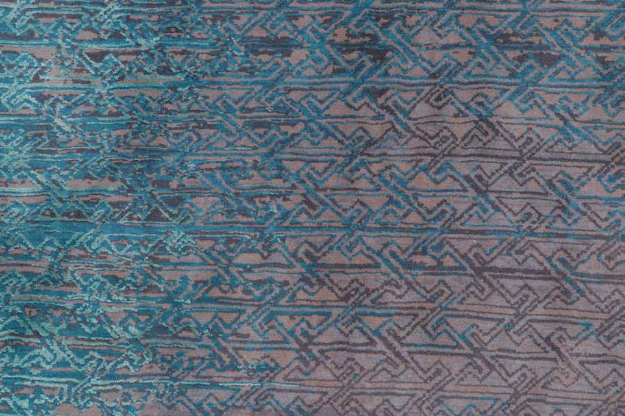 Distressed Contemporary Geometric Rug