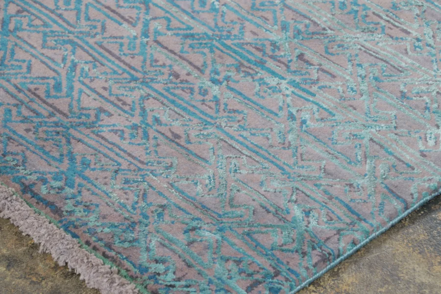 Distressed Contemporary Geometric Rug
