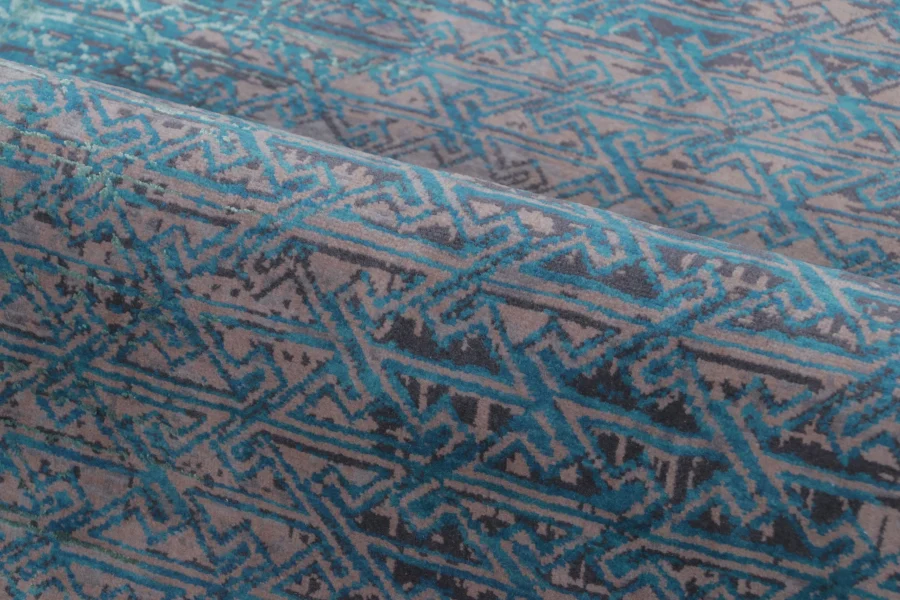 Distressed Contemporary Geometric Rug