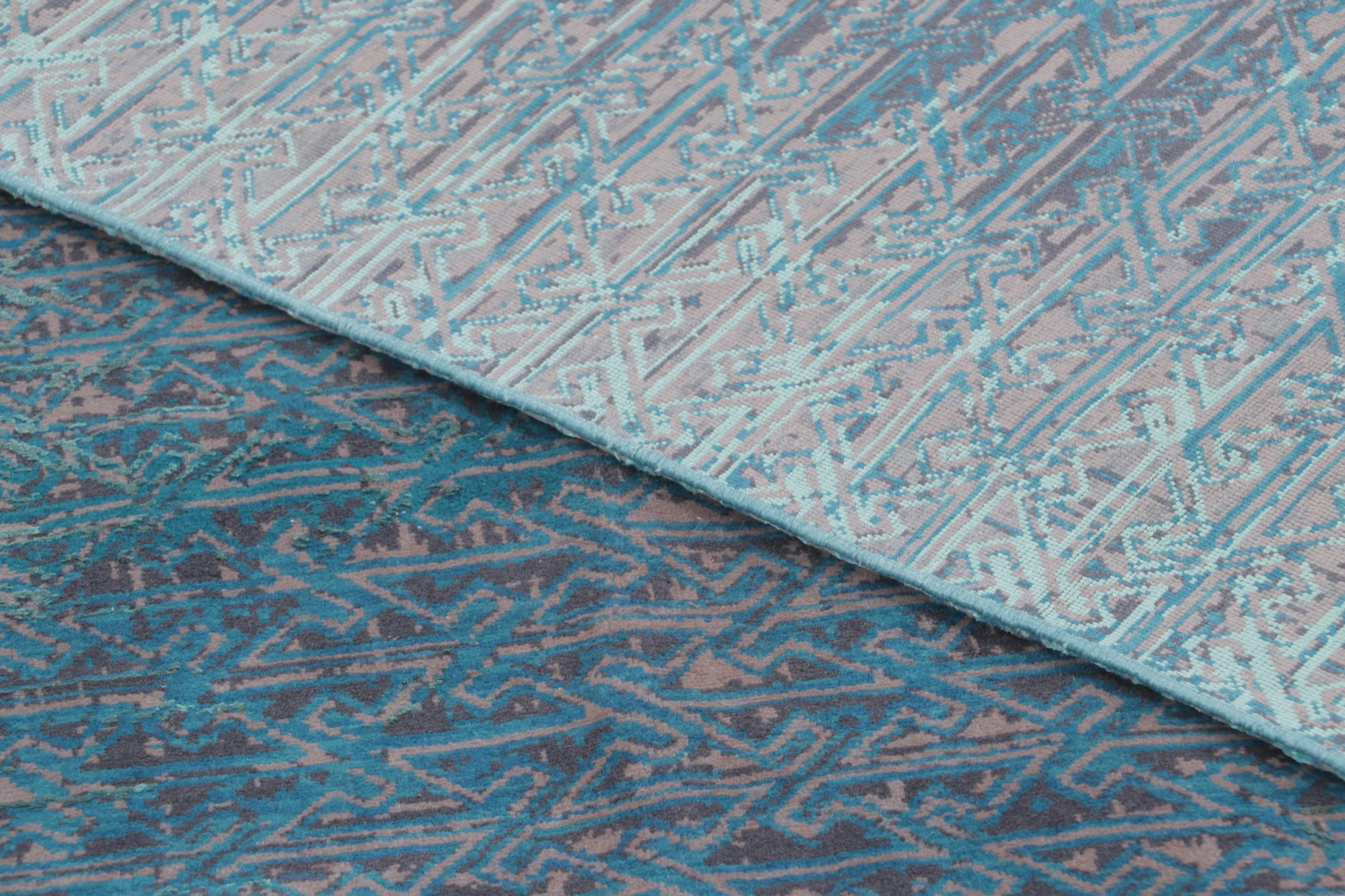 Distressed Contemporary Geometric Rug