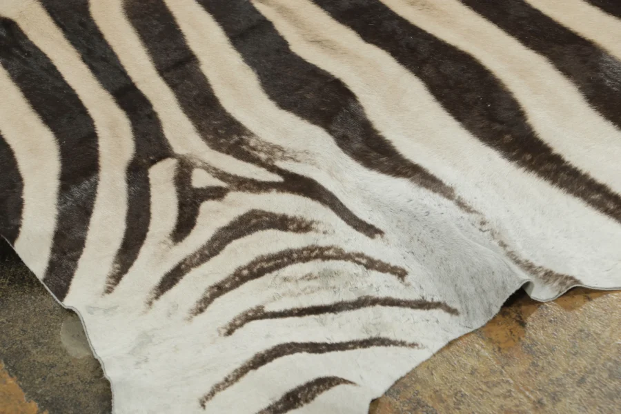 Contemporary Burchell Zebra Hide Rug