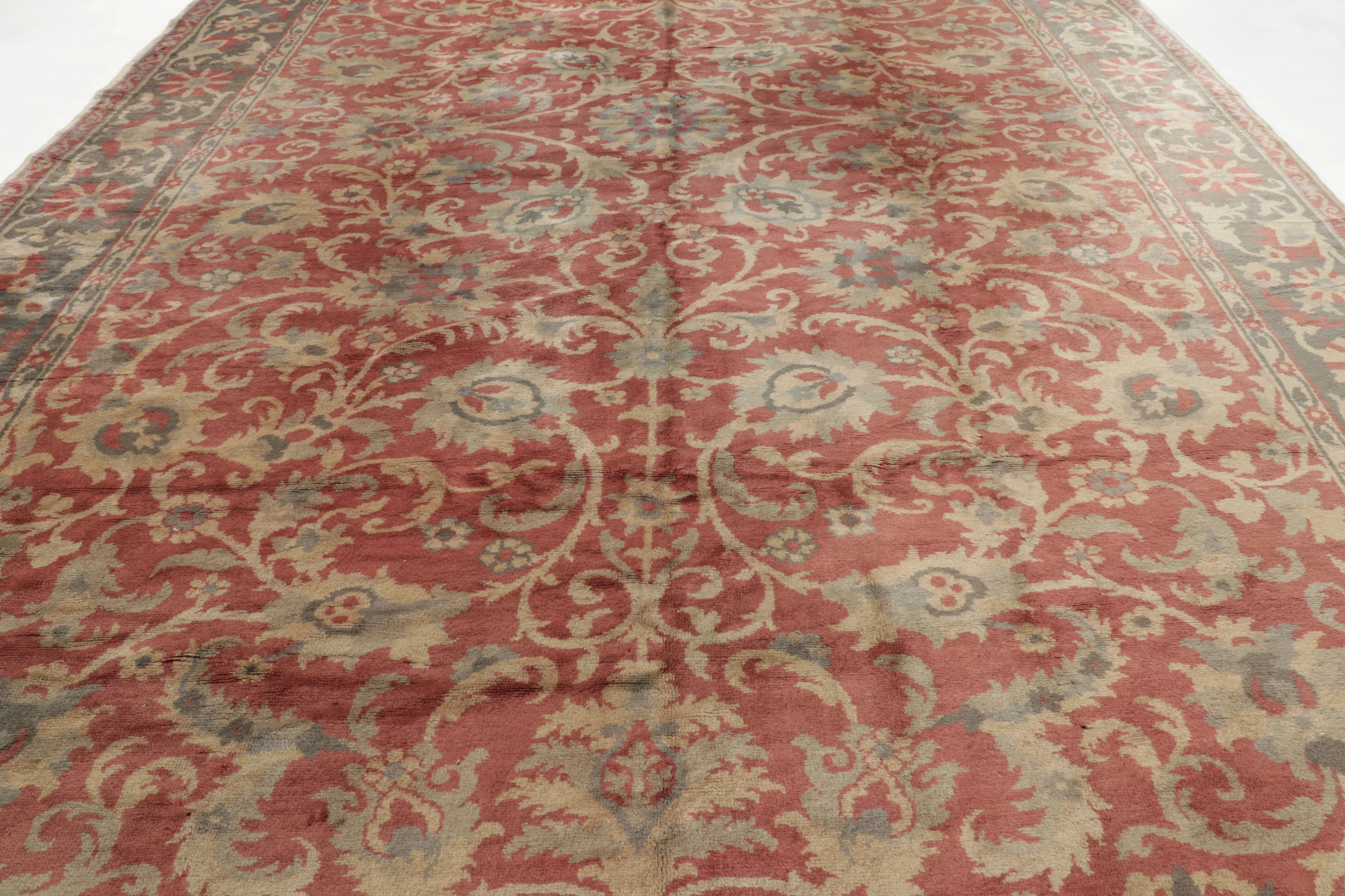 Oversized Antique Spanish Floral Rug