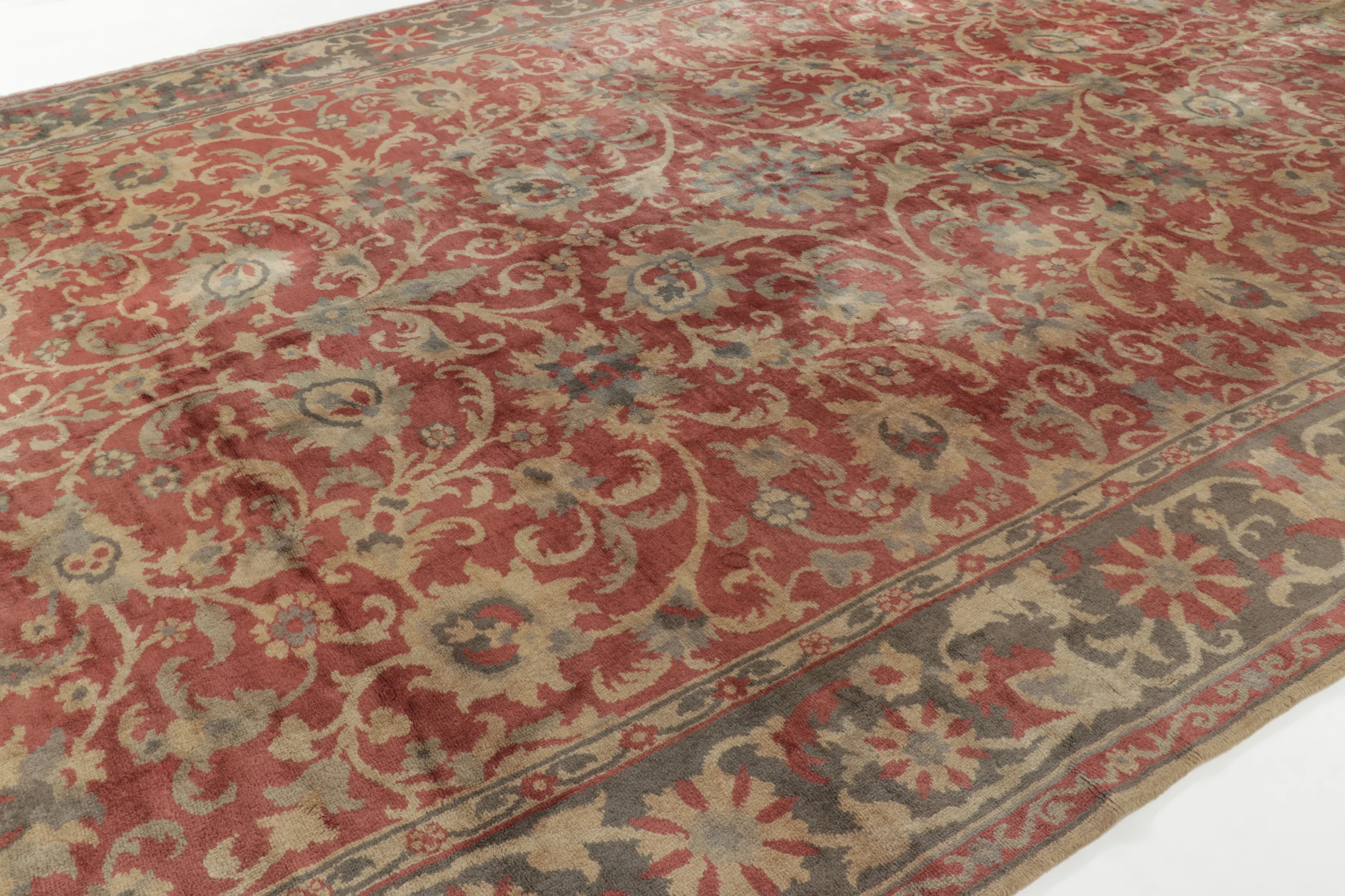 Oversized Antique Spanish Floral Rug