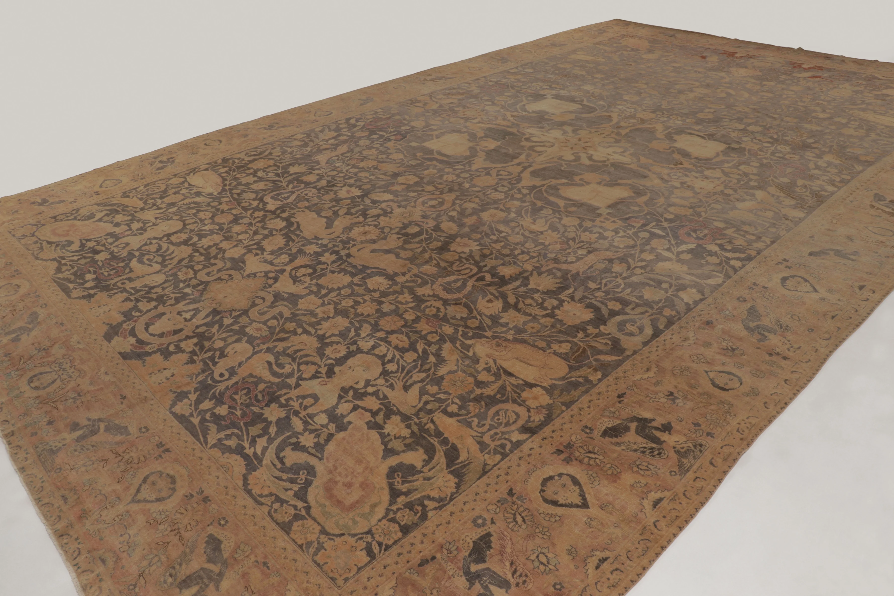 Oversized Antique Persian Tabriz Rug