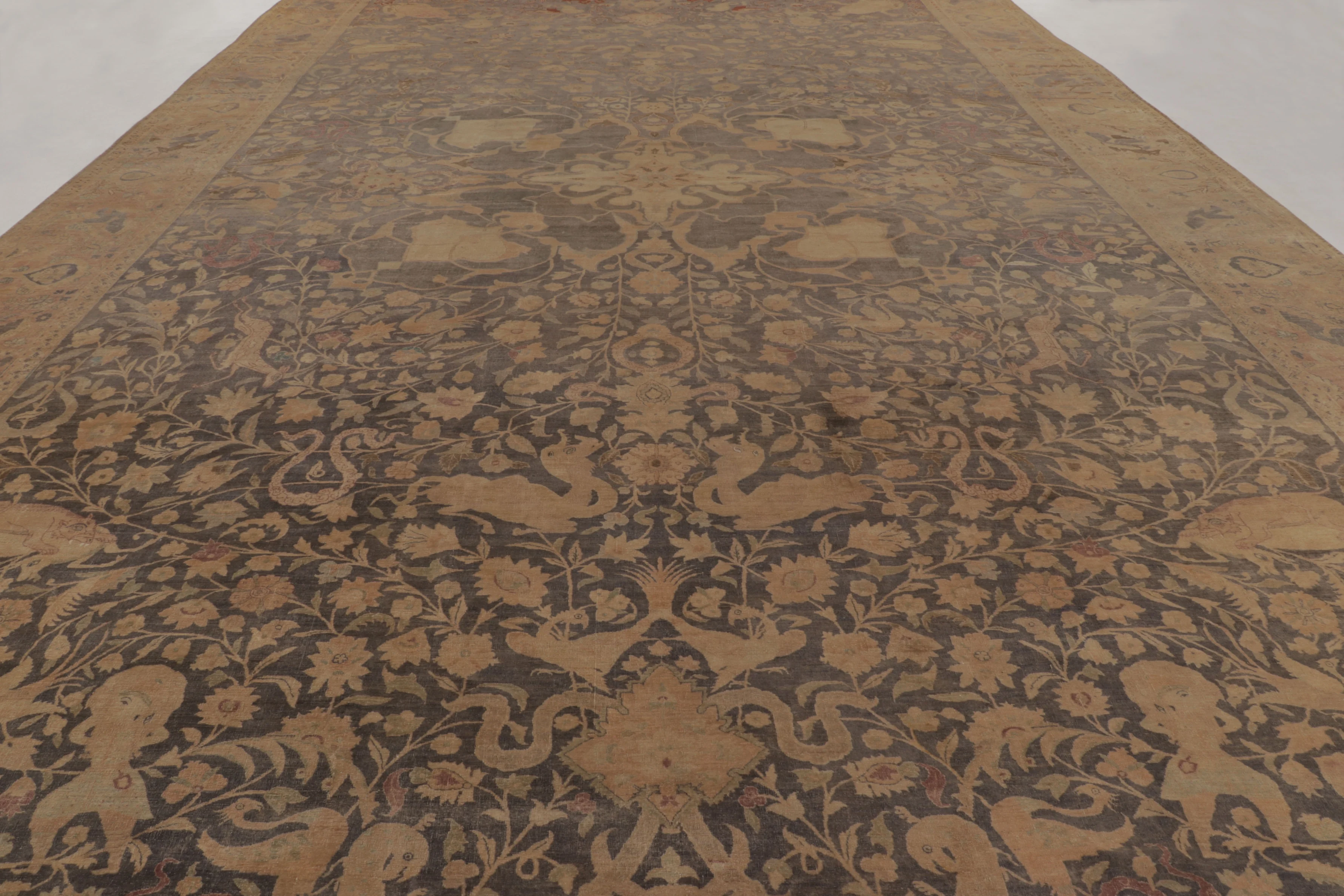 Oversized Antique Persian Tabriz Rug