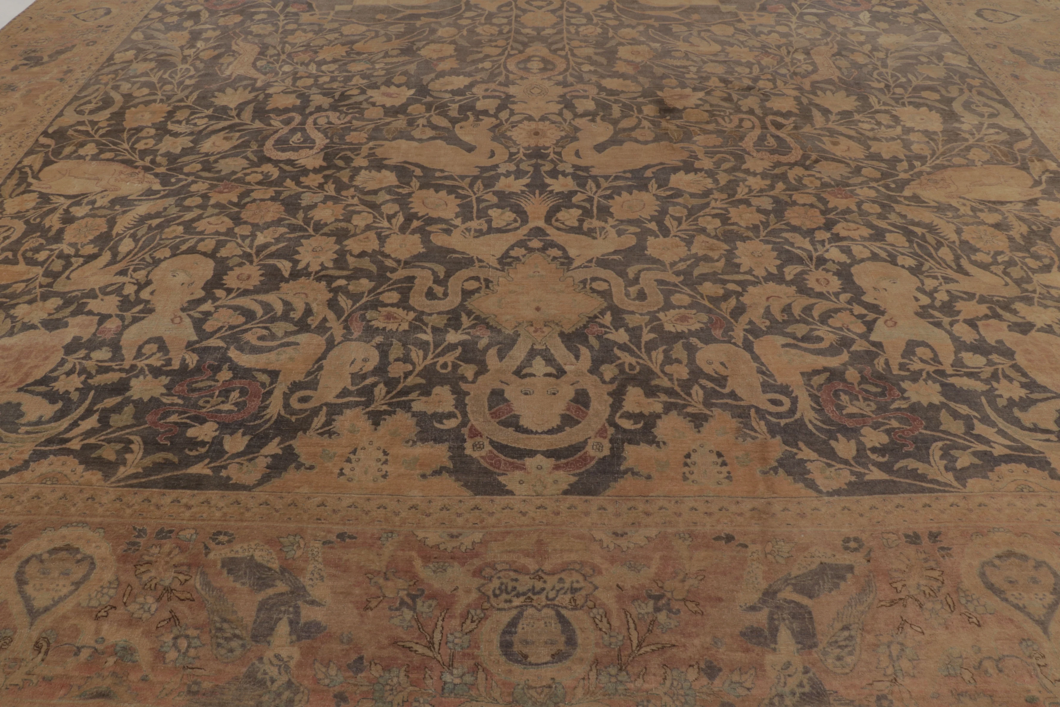 Oversized Antique Persian Tabriz Rug