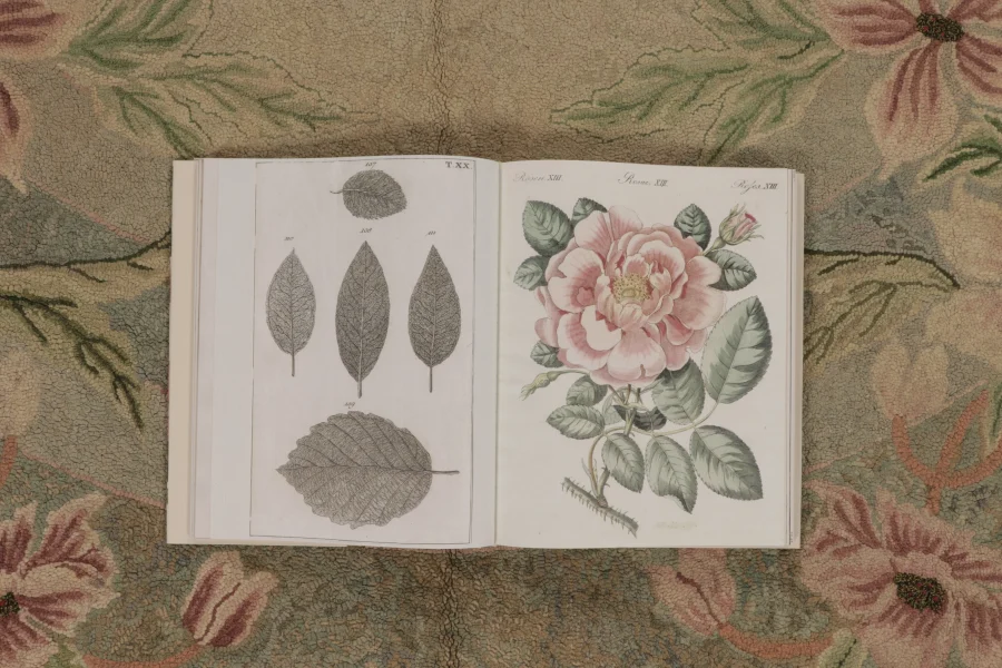 Antique Hooked Floral Rug
