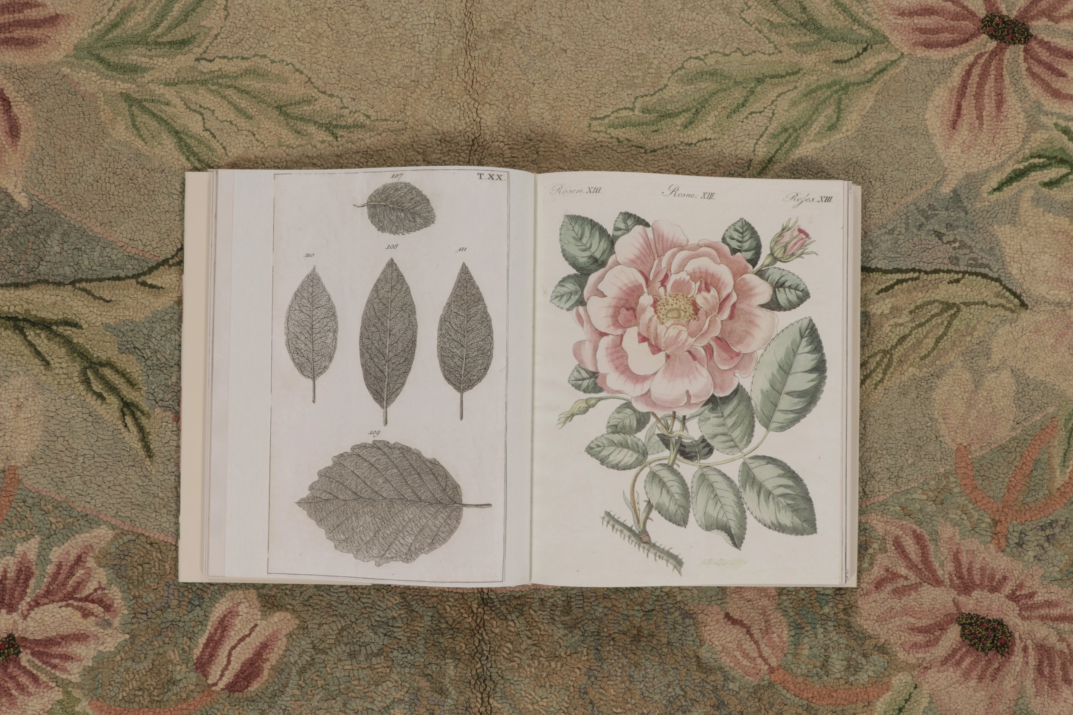 Antique Hooked Floral Rug