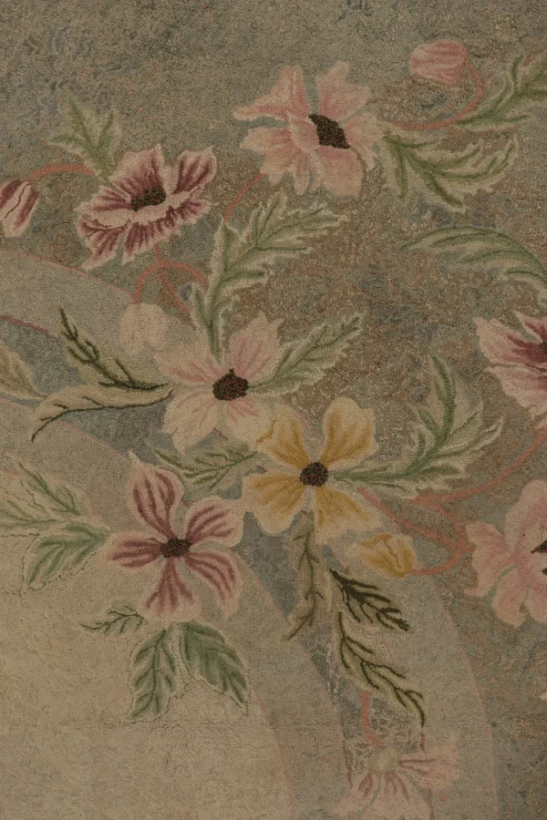 Antique Hooked Floral Rug