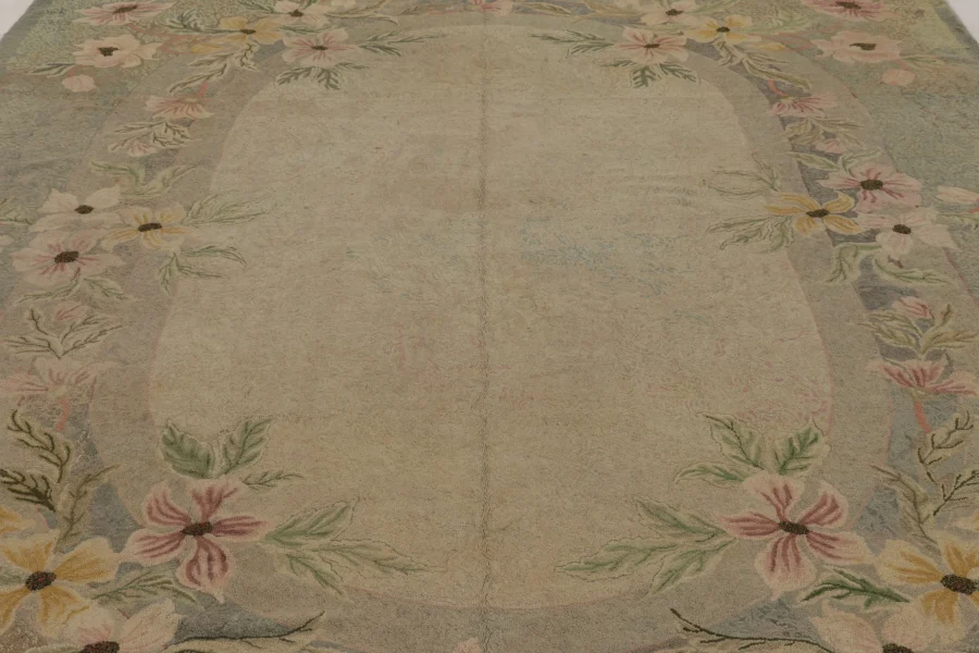 Antique Hooked Floral Rug
