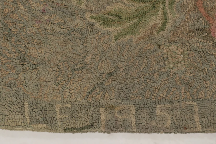 Antique Hooked Floral Rug