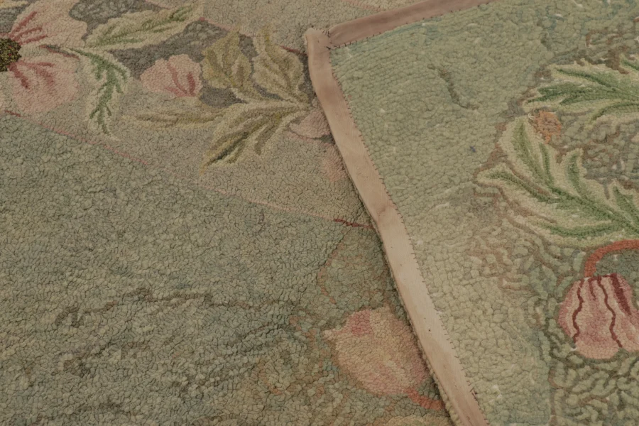 Antique Hooked Floral Rug