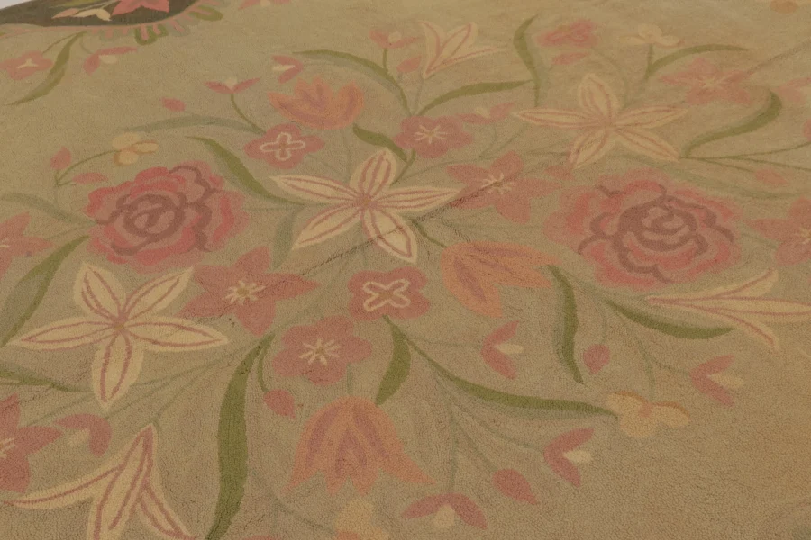 Antique Hooked Floral Rug