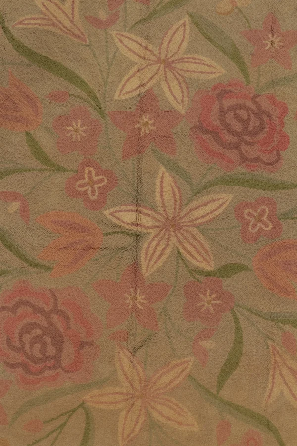 Antique Hooked Floral Rug