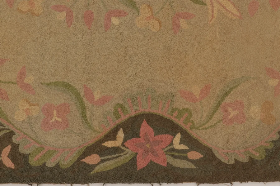 Antique Hooked Floral Rug