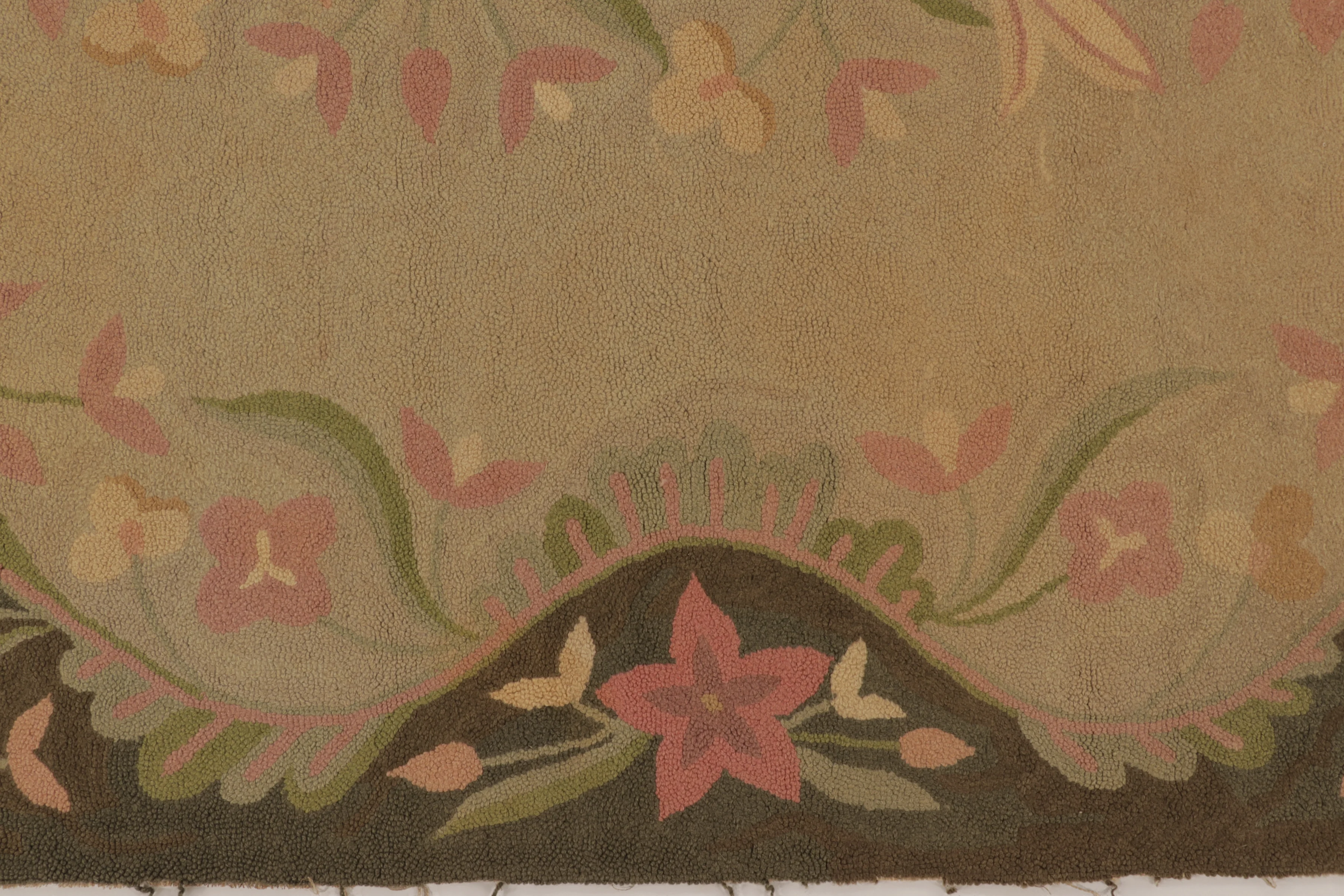 Antique Hooked Floral Rug