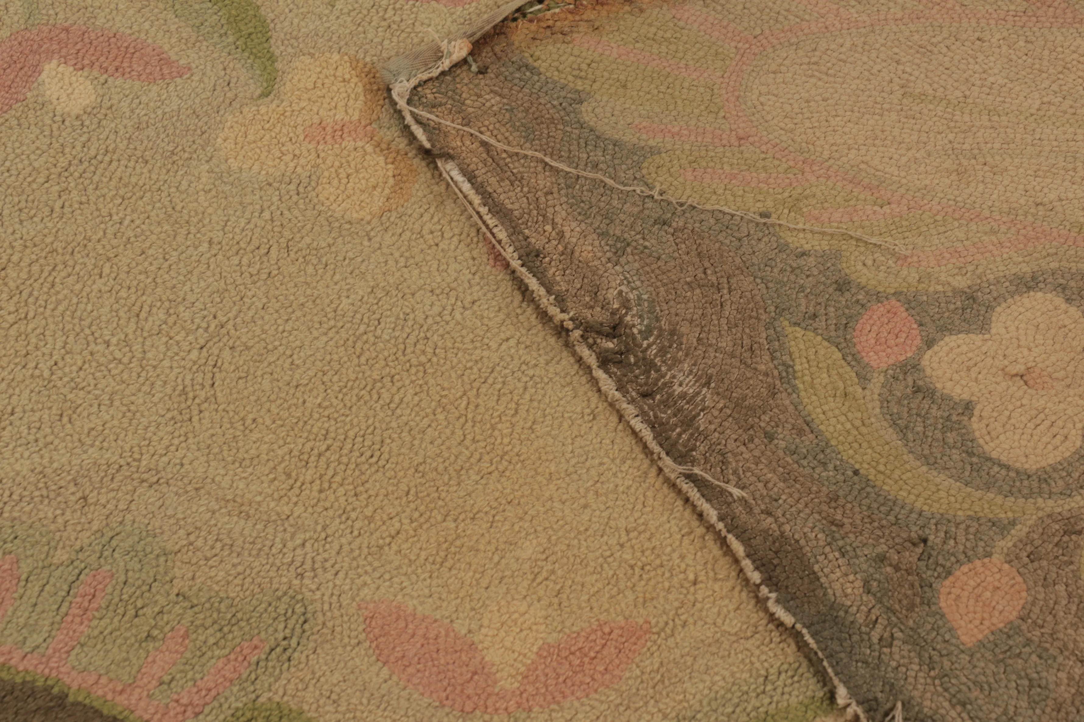 Antique Hooked Floral Rug