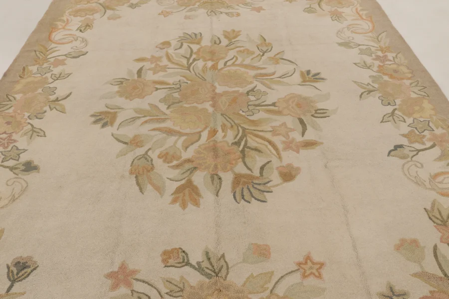 Antique Hooked Floral Rug