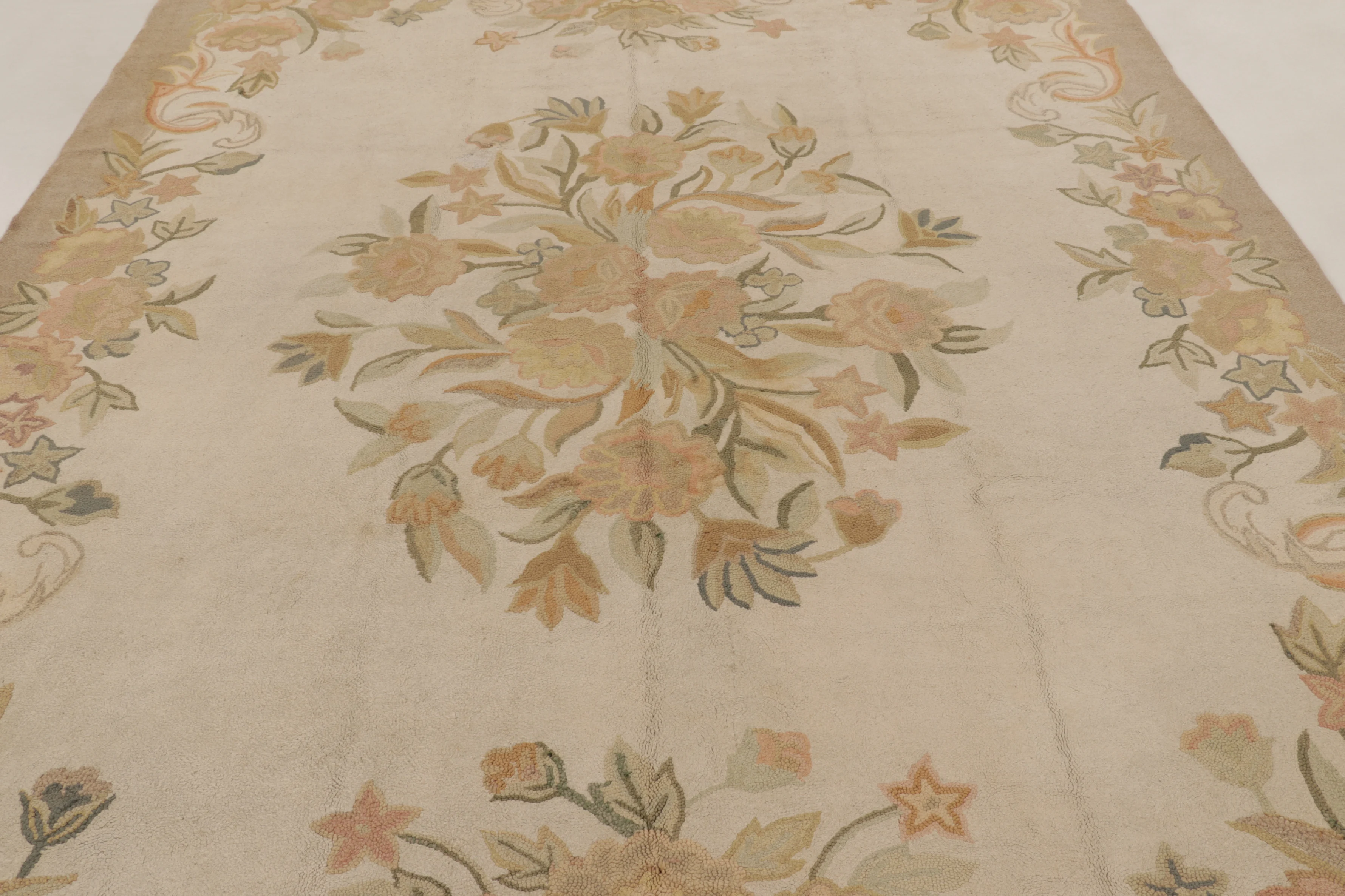 Antique Hooked Floral Rug