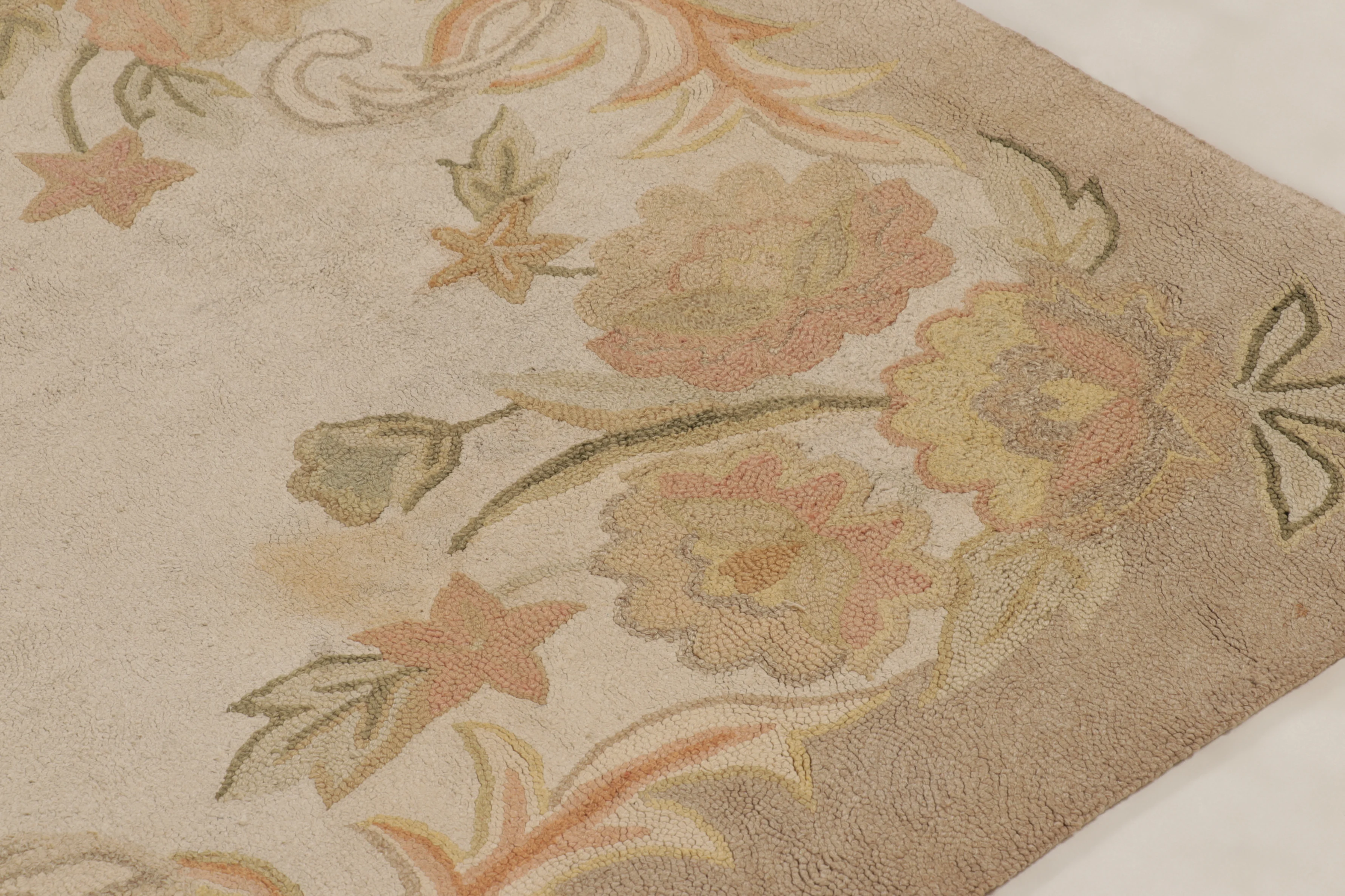 Antique Hooked Floral Rug